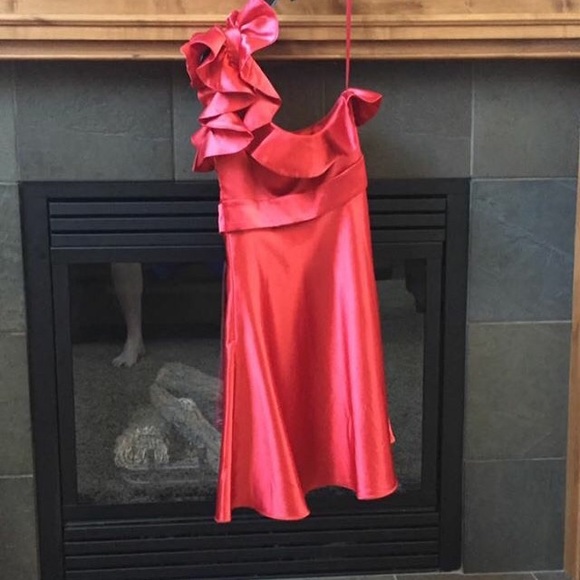 Red One Shoulder Homecoming Dress - Picture 2 of 2